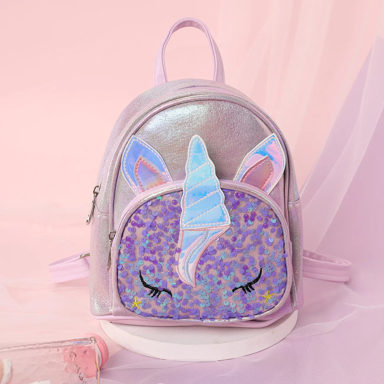 Mochila de moda con patrón de unicornio para niños pequeños / niños Púrpura big image 1