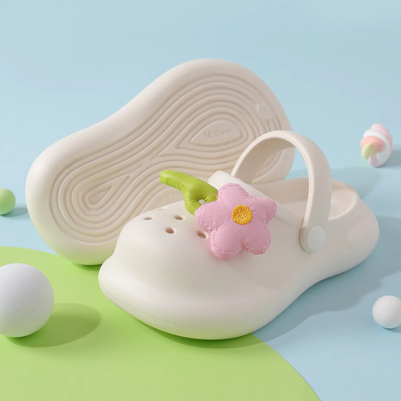 Toddler/Kid Floral Pattern Soft Sweet Hollow Shoes  White image 4