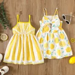 Toddler Girl Lemon Print Back Bow Cami Dress   image 2