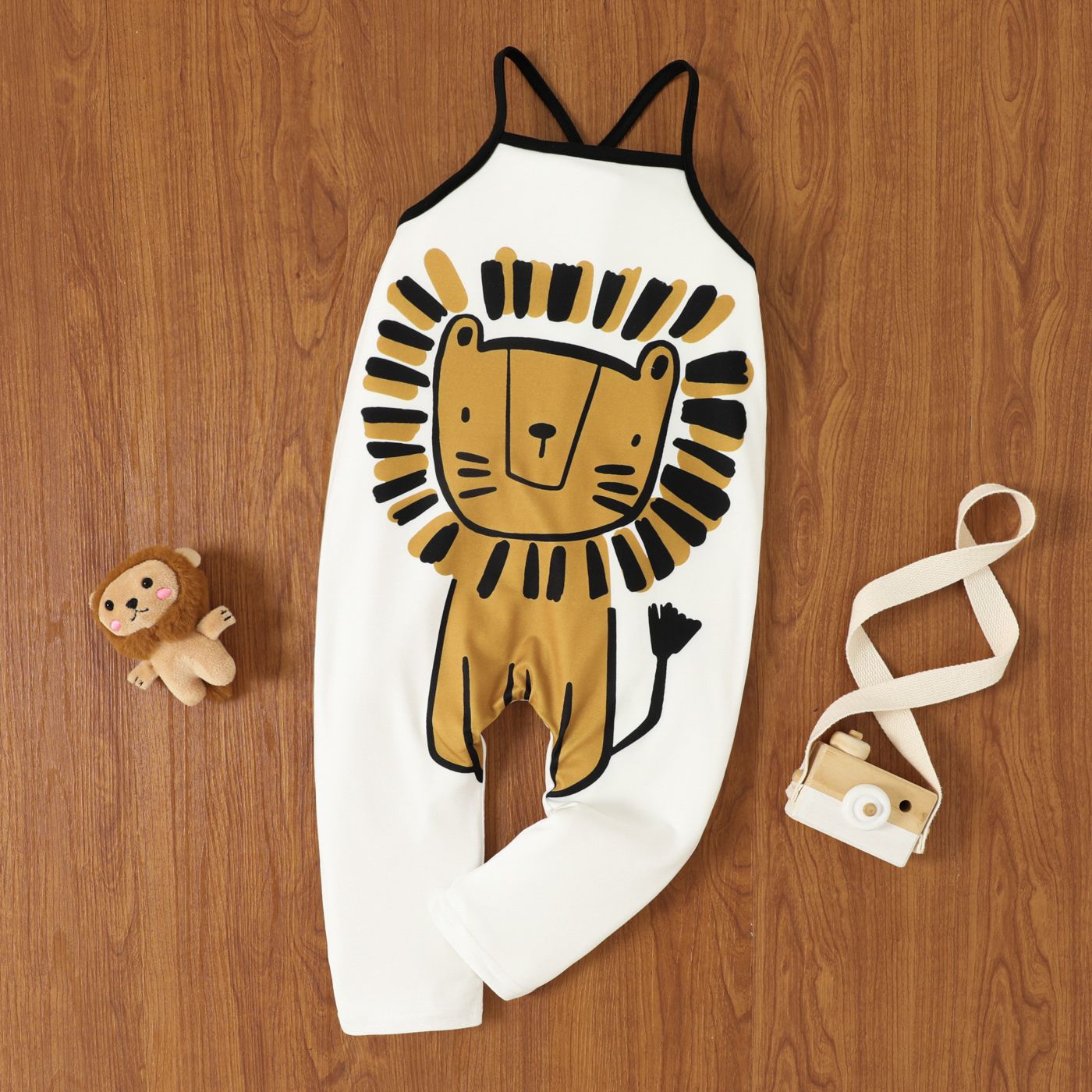 Toddler Girl/Boy Animal Lion Print Cami Jumpsuit