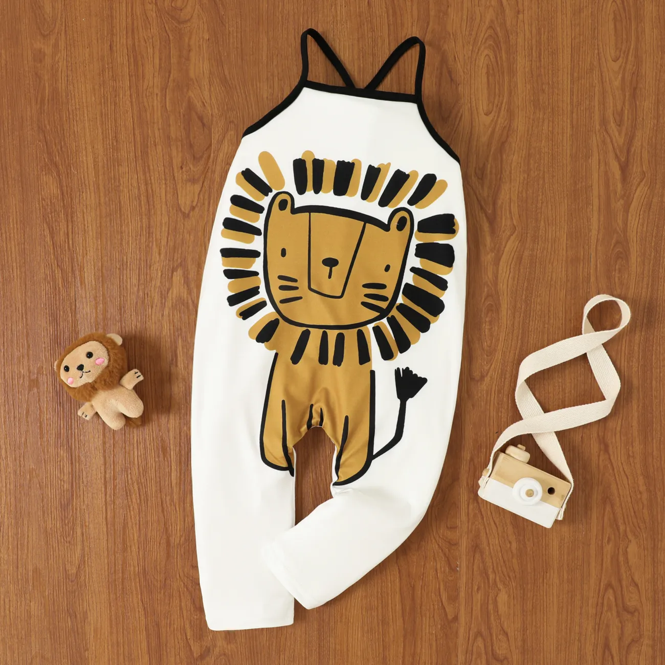 Toddler Girl/Boy Animal Lion Print Cami Jumpsuit  big image 1