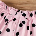 2pcs Baby Girl Ruffled One-Shoulder Cami Top and Naia™ Polka Dots Shorts Set   image 4