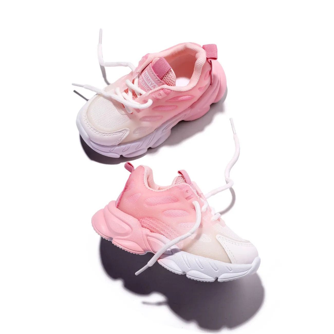 大童 小童 女 運動 純色 運動鞋 粉色 big image 1