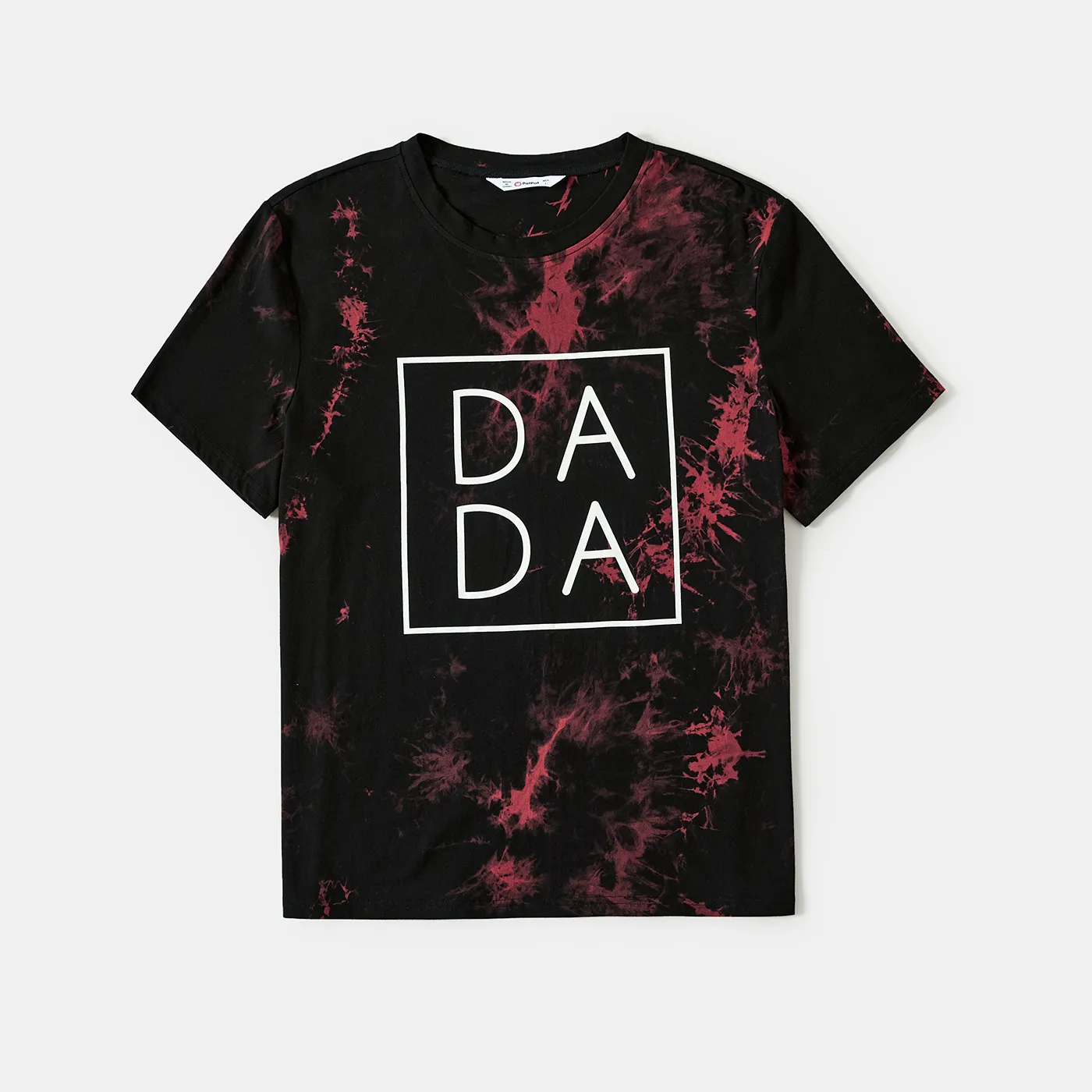 Family Matching 100% Cotton Letter Print Tie Dye Short-sleeve Tops   big image 14