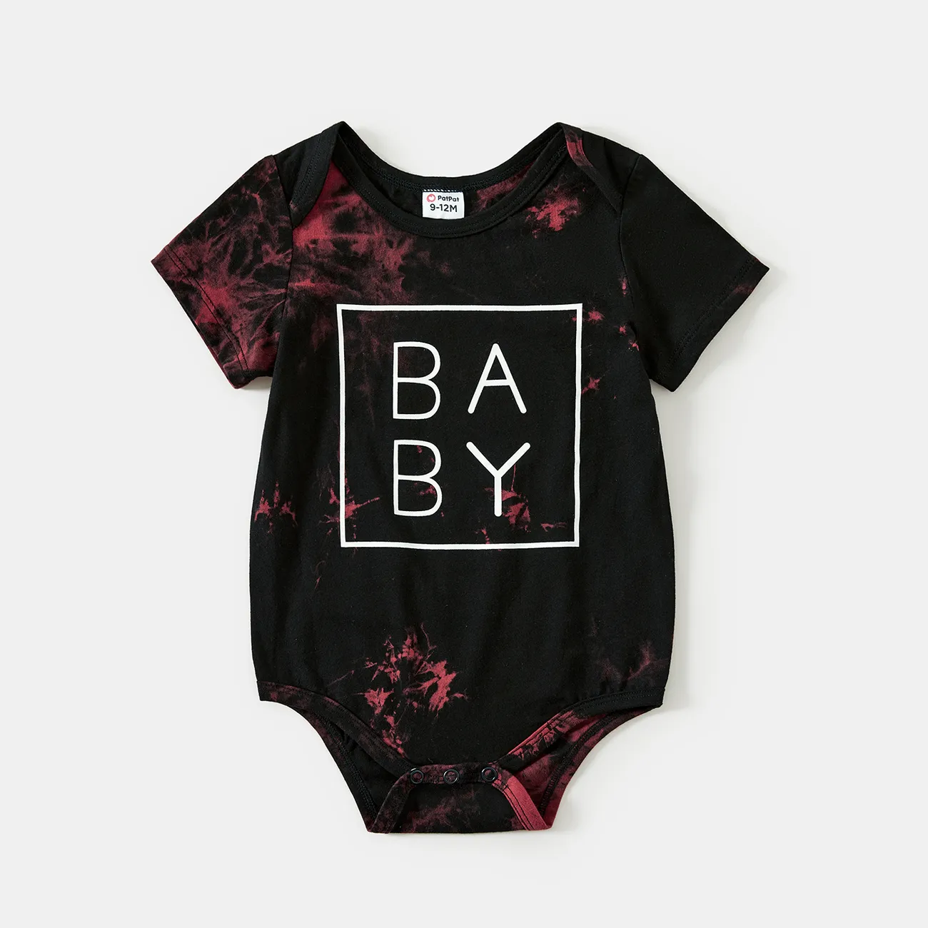 Family Matching 100% Cotton Letter Print Tie Dye Short-sleeve Tops MultiColour big image 1
