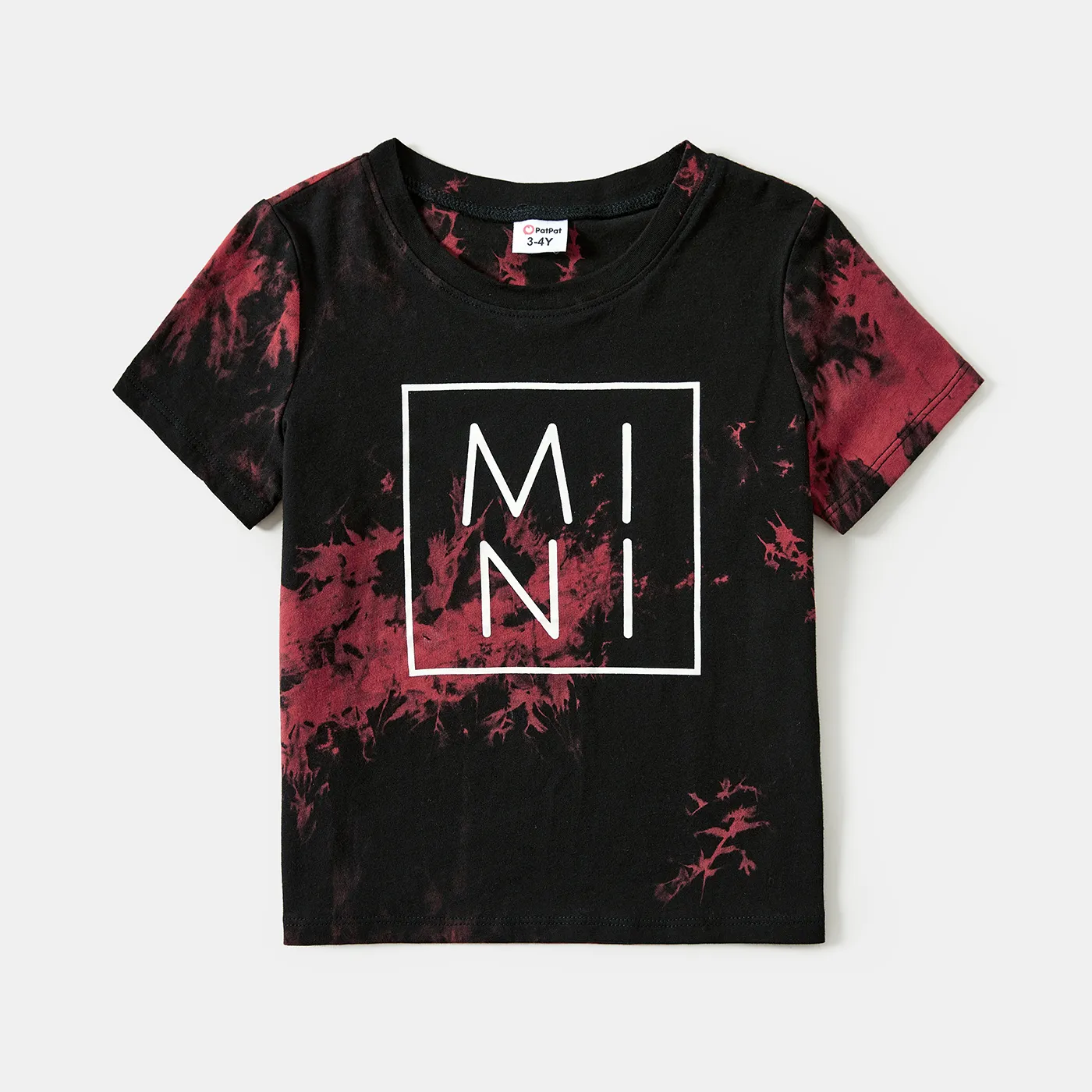 Family Matching 100% Cotton Letter Print Tie Dye Short-sleeve Tops   big image 7