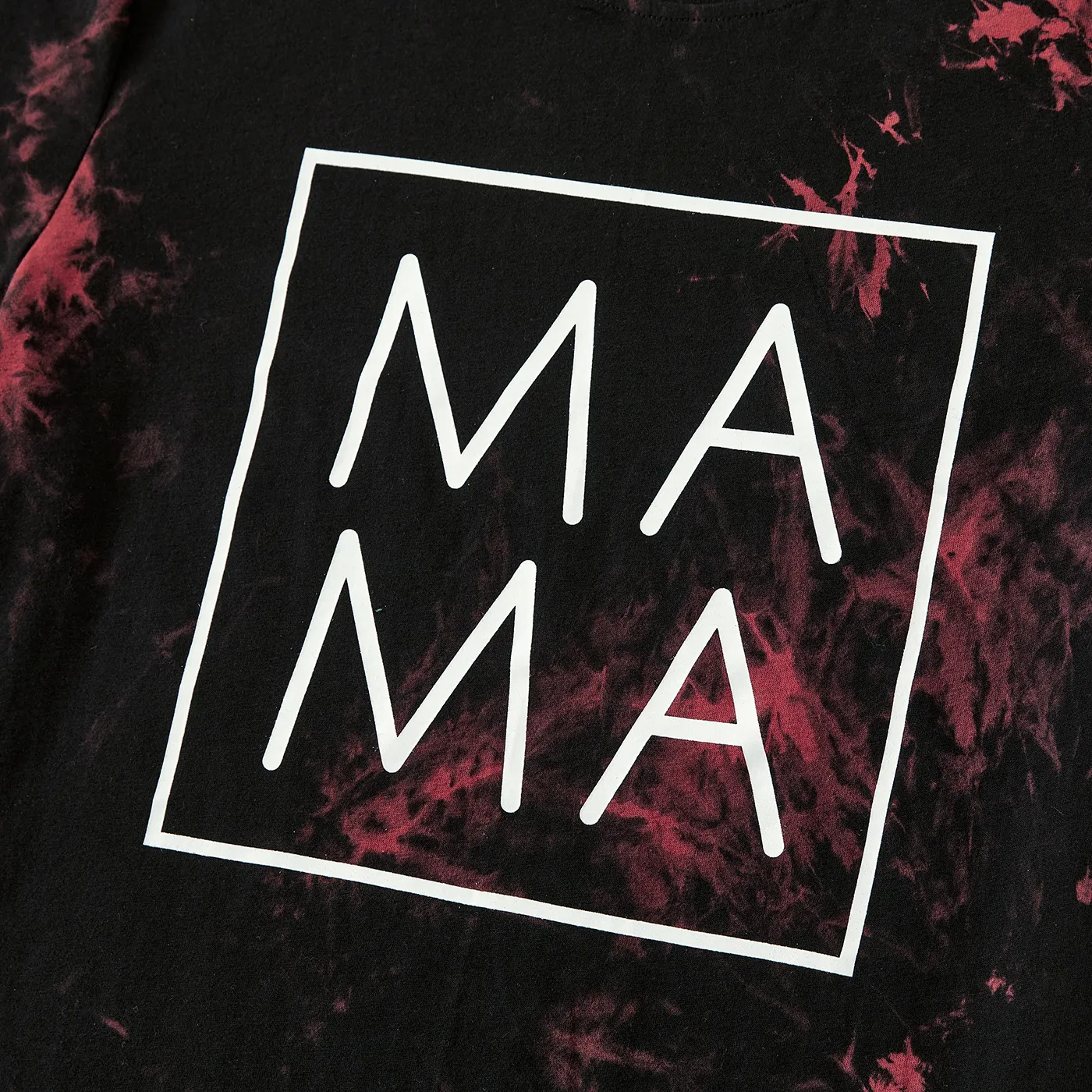 Family Matching 100% Cotton Letter Print Tie Dye Short-sleeve Tops   big image 13
