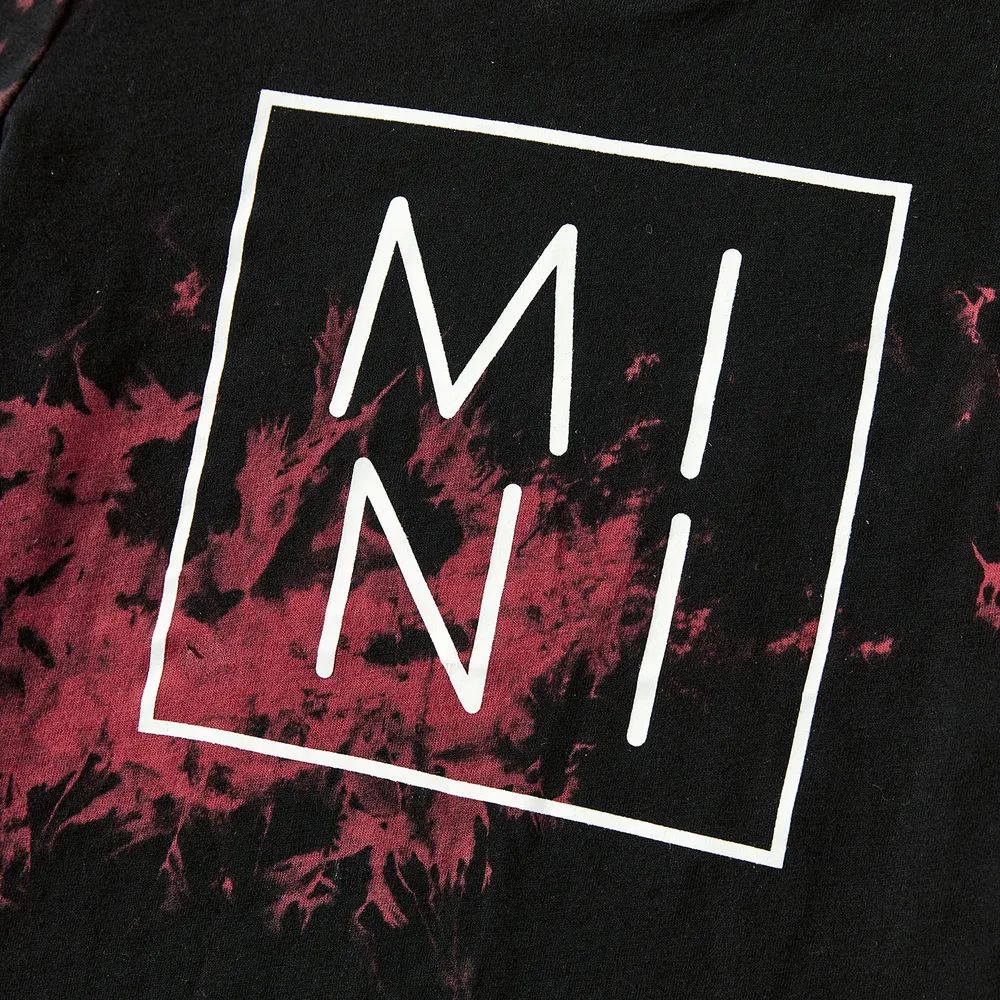 Family Matching 100% Cotton Letter Print Tie Dye Short-sleeve Tops big image 9
