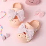 Kid Bow Decor Cute Hollow Shoes Pink