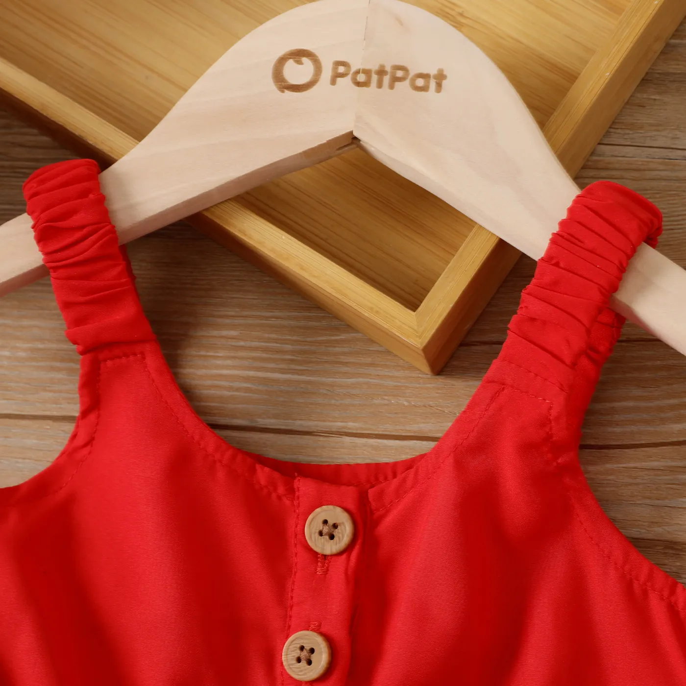 Baby Girl Front Buttons Watermelon Print Ruffle Belted Strappy Romper  image 3