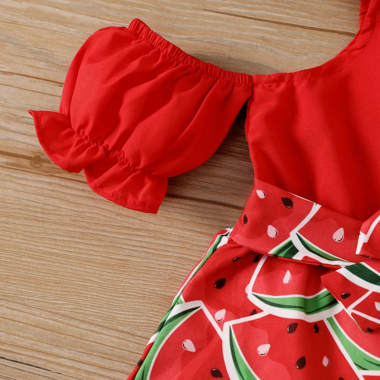 Baby Mädchen Stoffnähte Wassermelone Süß Baby-Overalls rot big image 1