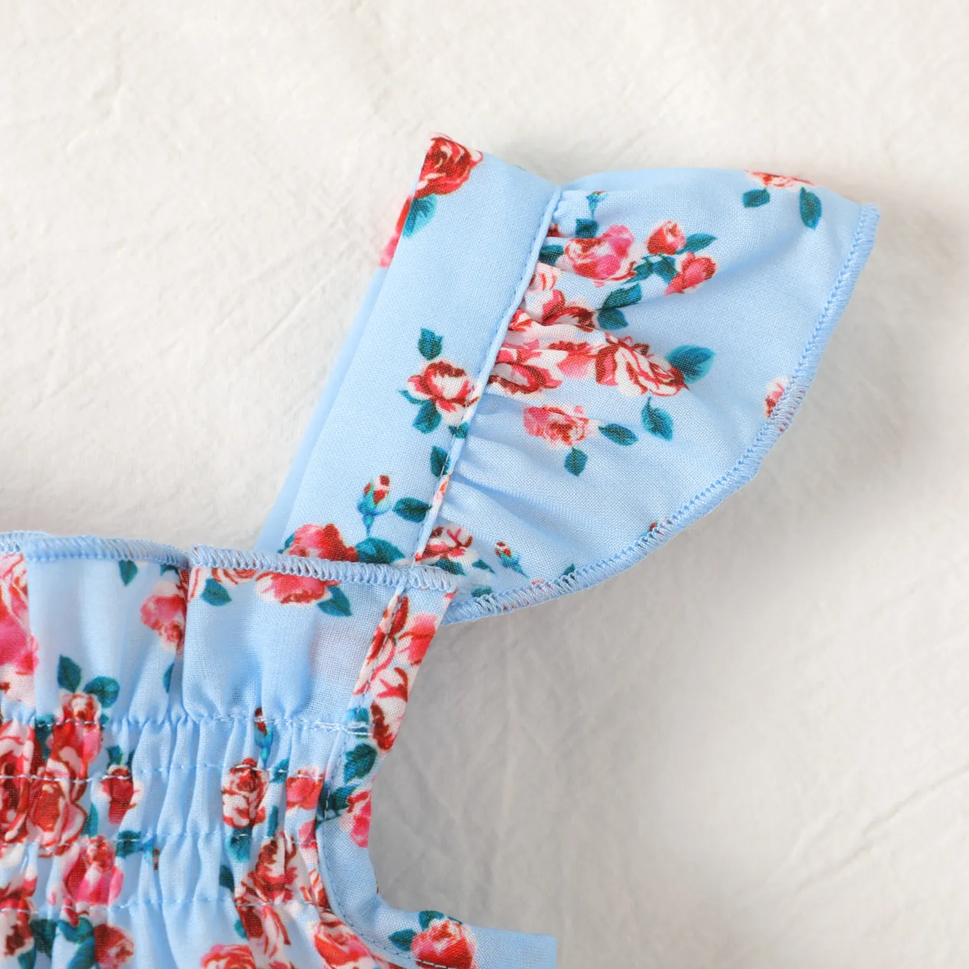 Baby Girl Allover Floral Print Smocked Ruffle Romper  image 3
