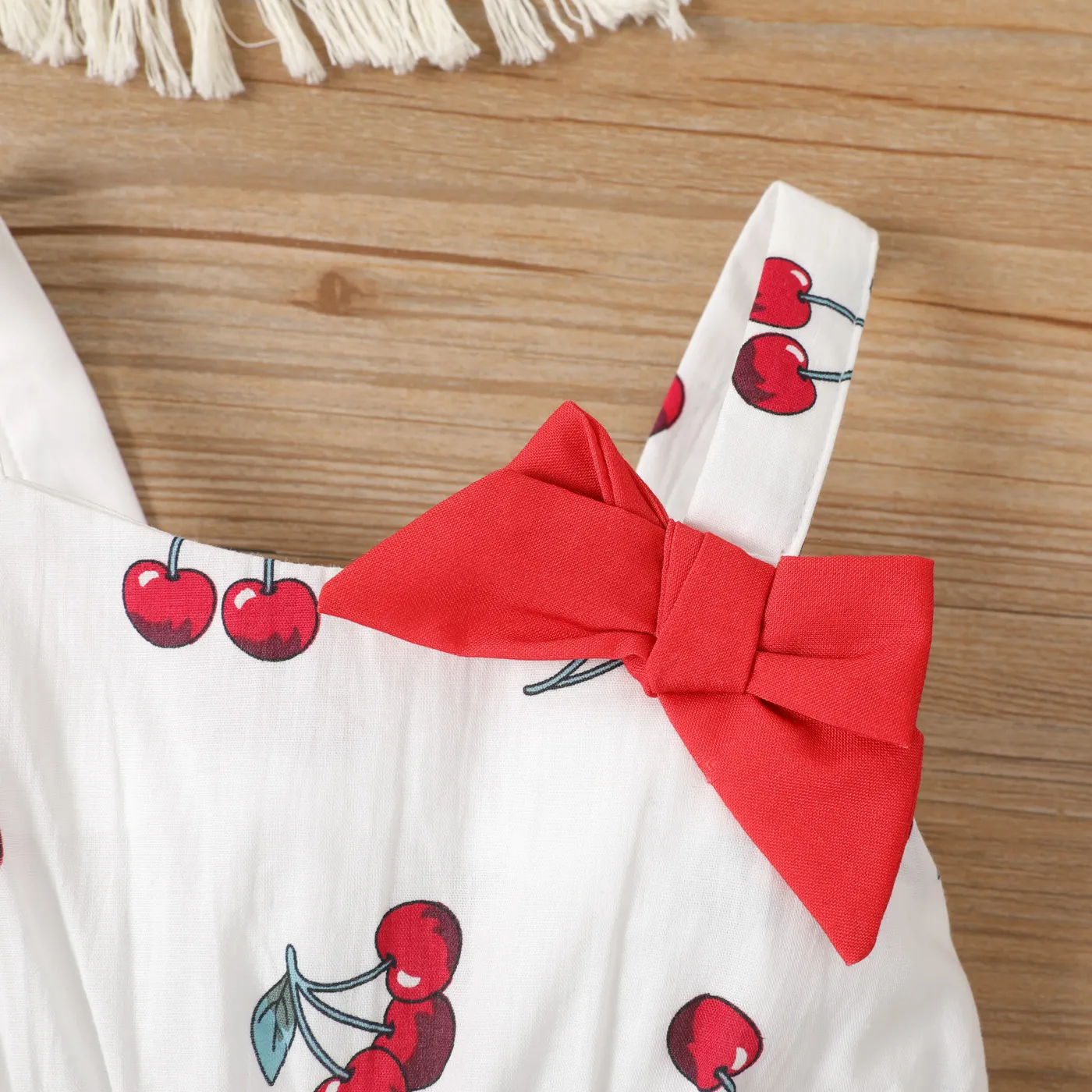 Bebé Manga cava Cereja Bonito Sem mangas Vestidos Vermelho image 3