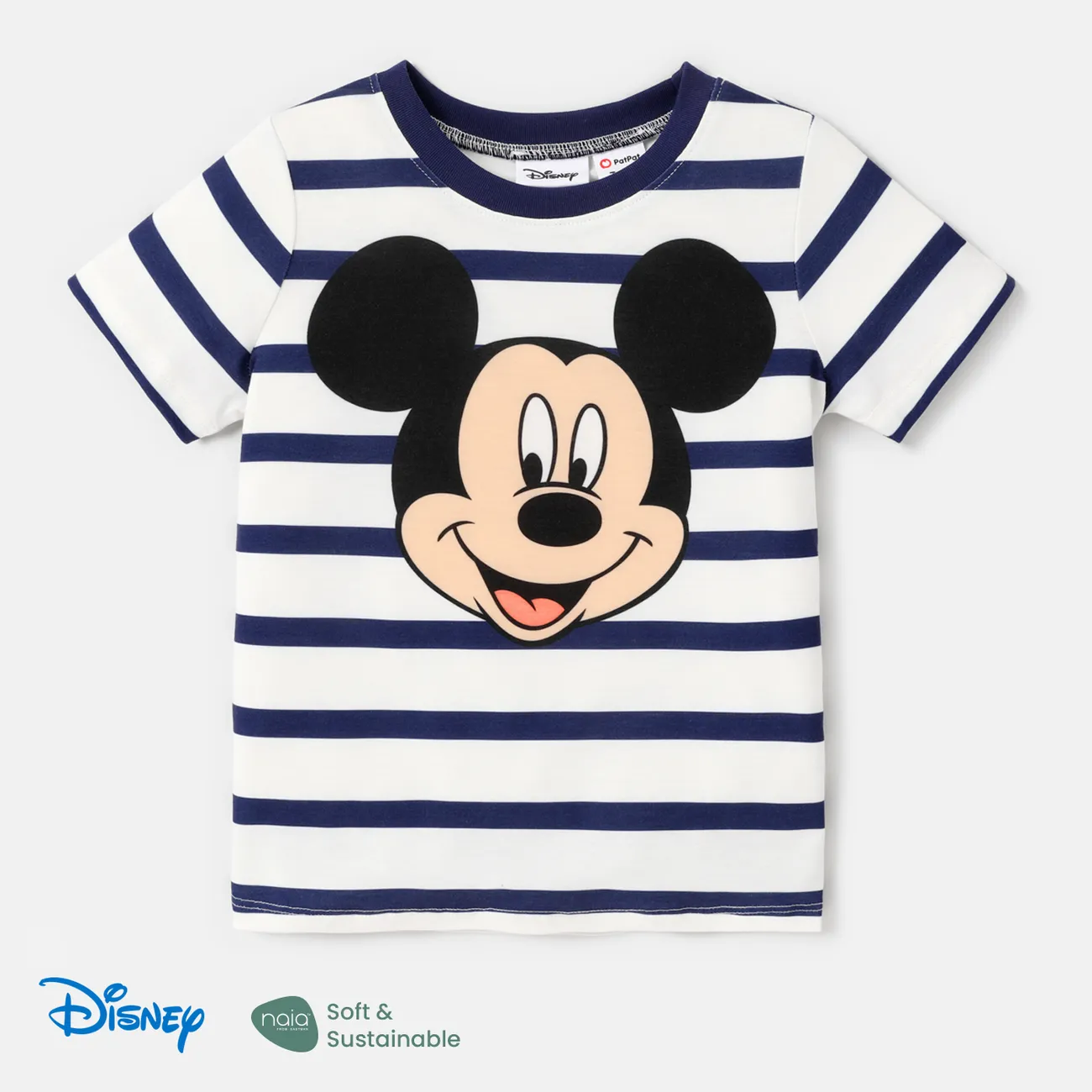 Disney Mickey and Friends Family Matching Stripe & Character Print Short-sleeve Naia™Dresses and T-shirts Sets  big image 1