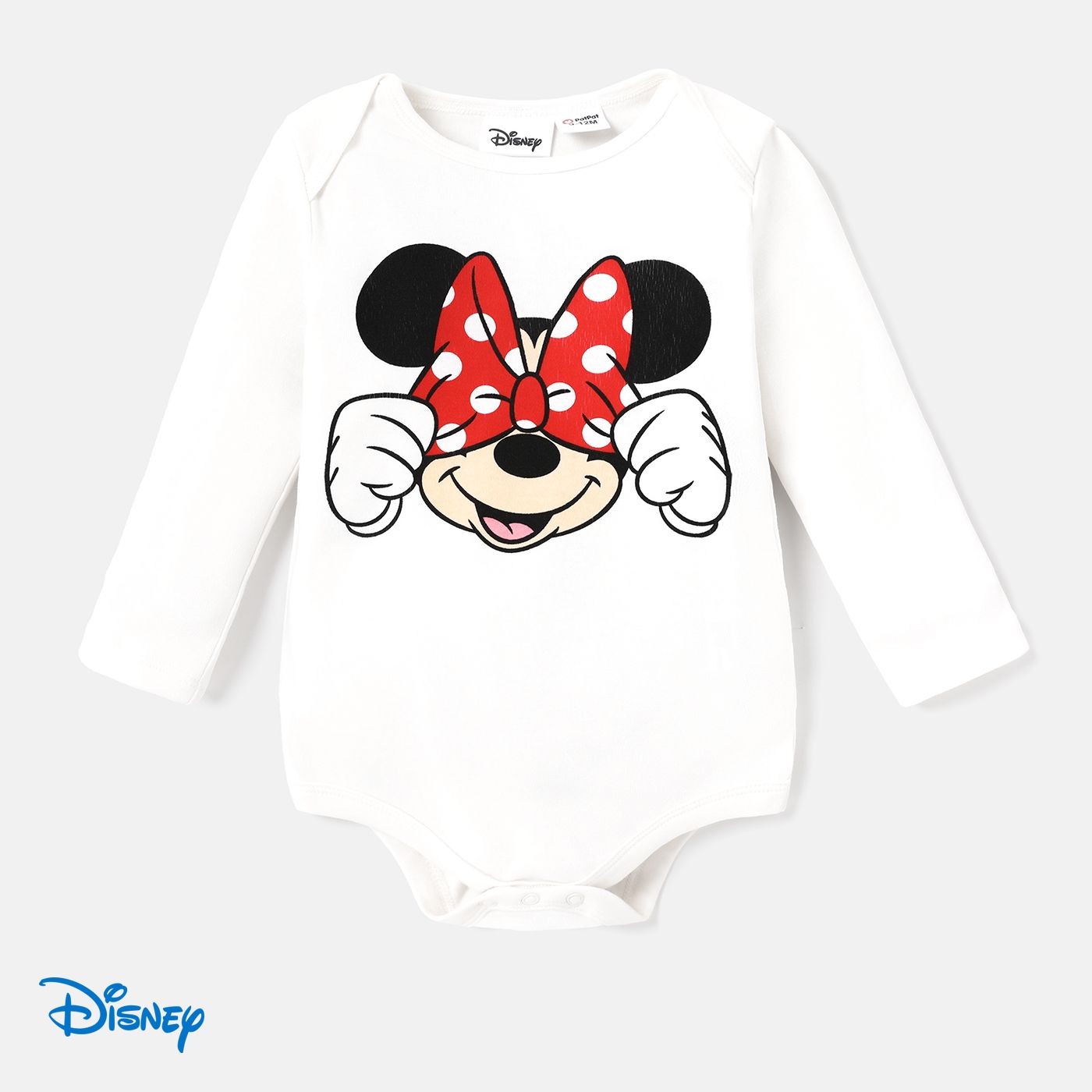 Disney Mickey And Friends Baby Girl 100% Cotton Character Print Long-sleeve Bodysuit