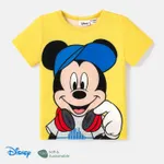 Disney Mickey and Friends 1pc Toddler/Kid Girl/Boy Character Tyedyed/Stripe/Colorful Print Naia™ Short-sleeve Tee Yellow