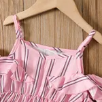 Toddler Girl Pink Stripe Print Ruffled Slip Dress   image 3