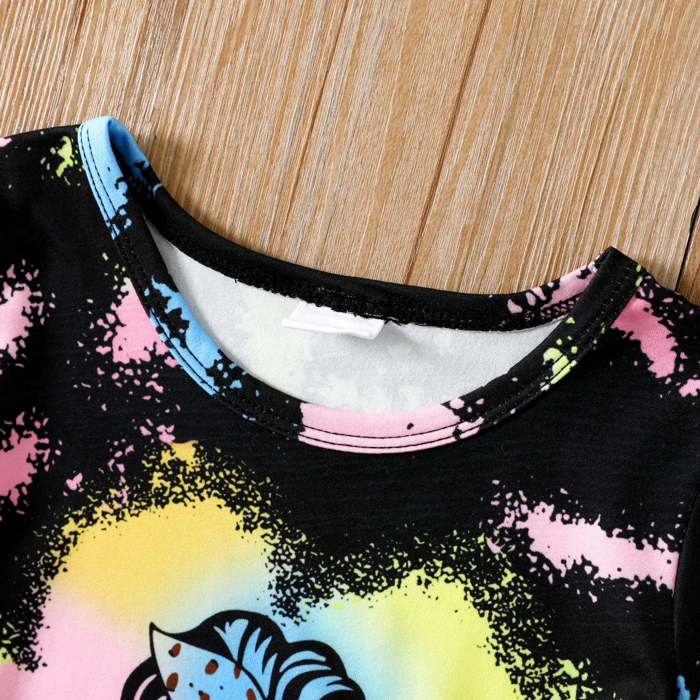 Toddler Girl Figure Print Short-sleeve Tee  Black image 3