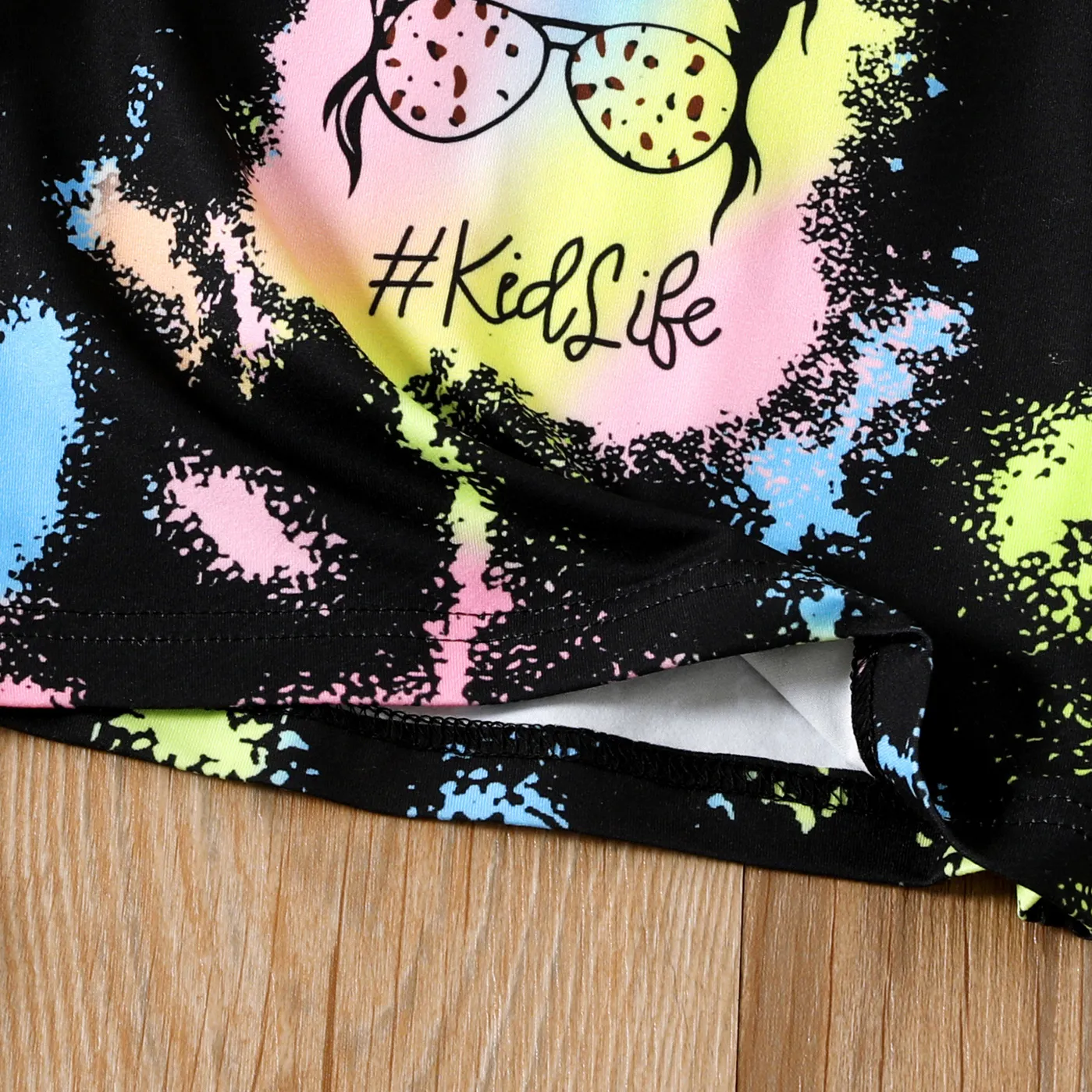 Toddler Girl Figure Print Short-sleeve Tee  Black image 5