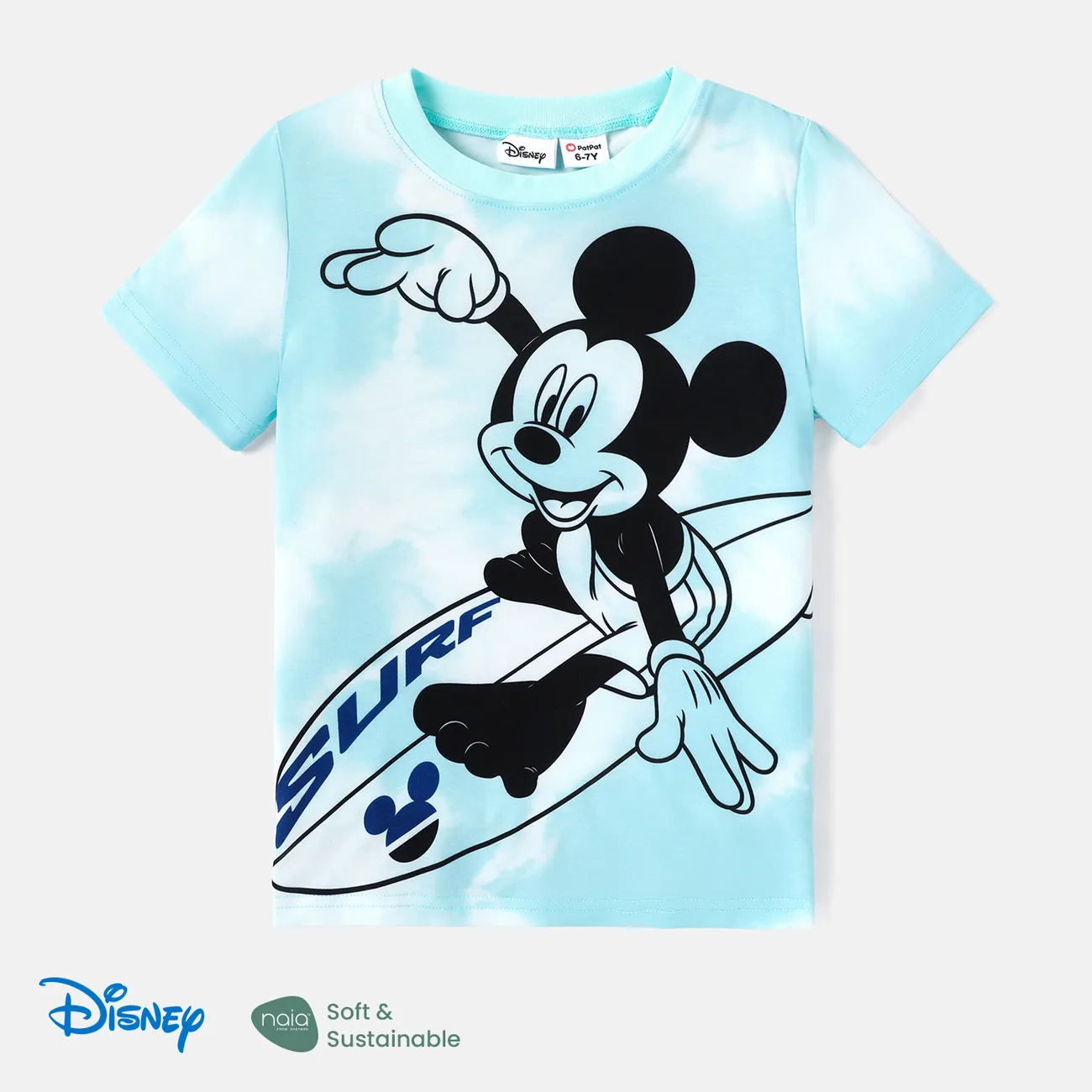 Printed T-shirt - Neon green/Mickey Mouse - Kids