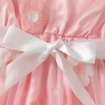 Kid Girl Floral Embroidered Short-sleeve Belted Mesh Dress  image 5