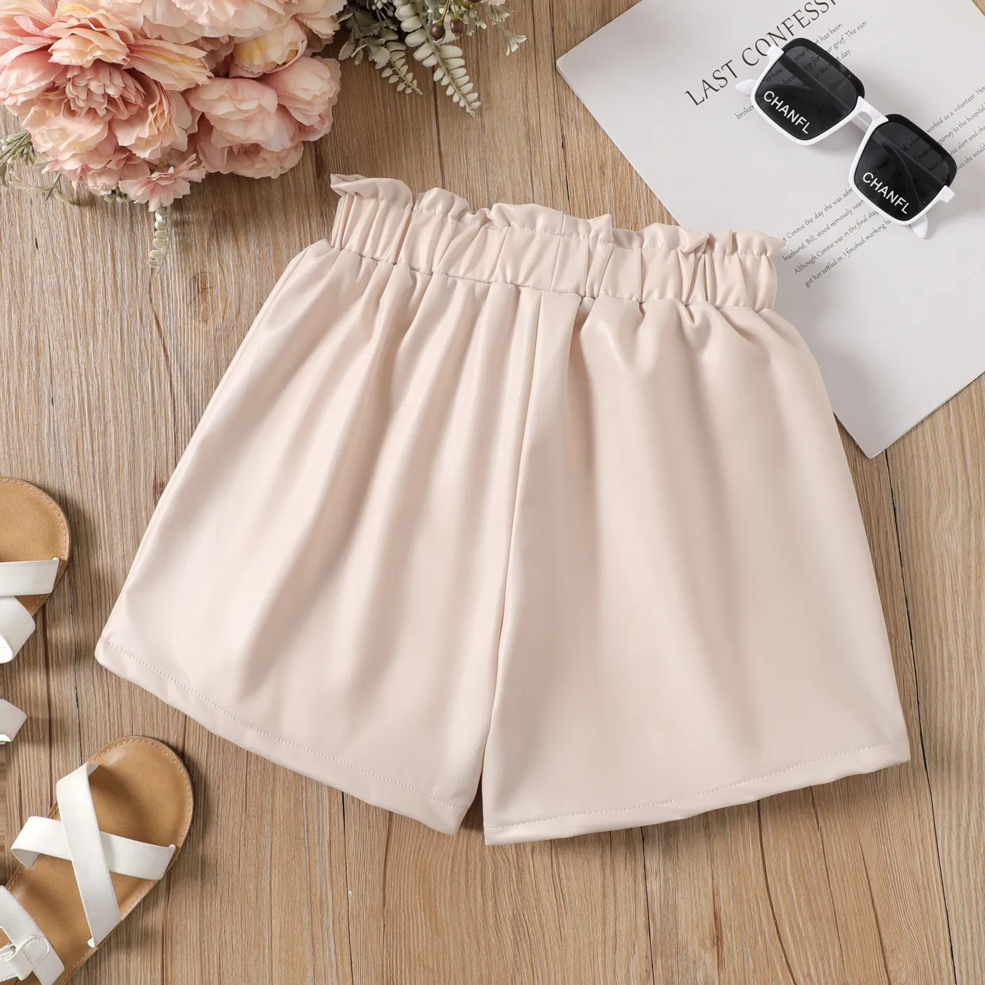 Kid Girl Solid Ruffled Shorts  Apricot image 5