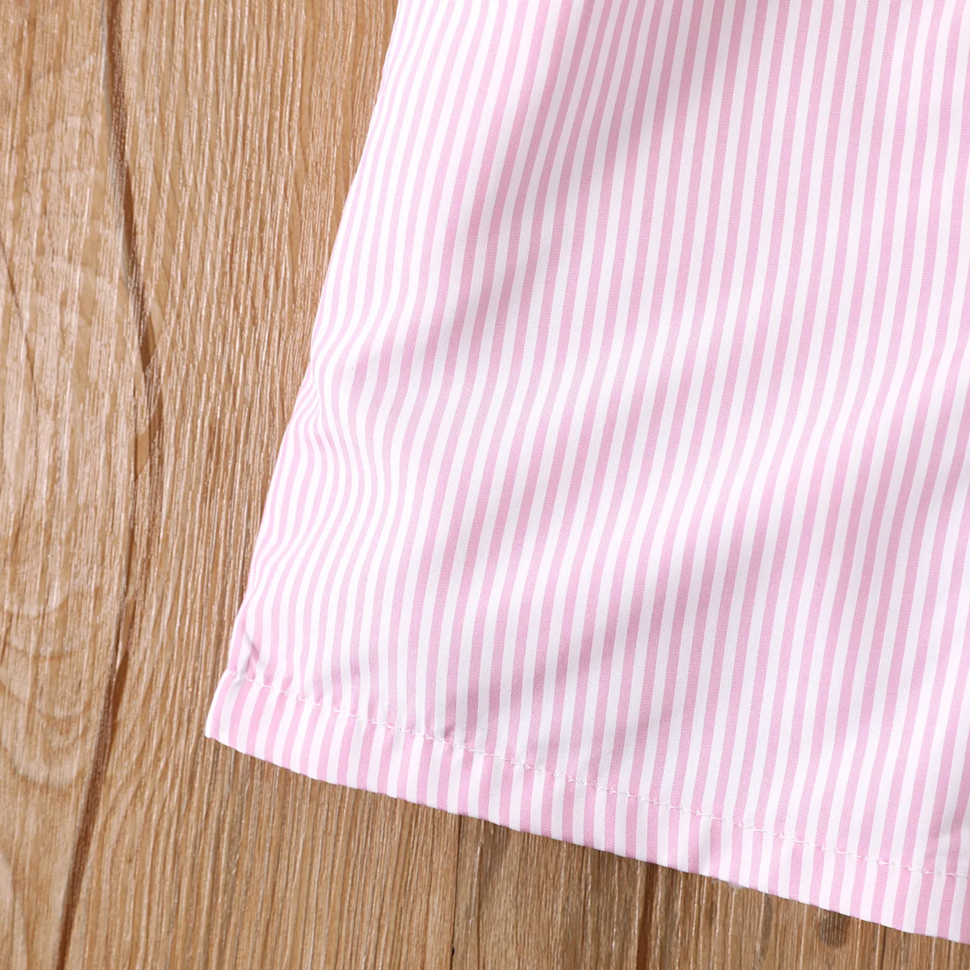 Toddler Girl Colorblock Stripe Belted Shirt Romper  image 5