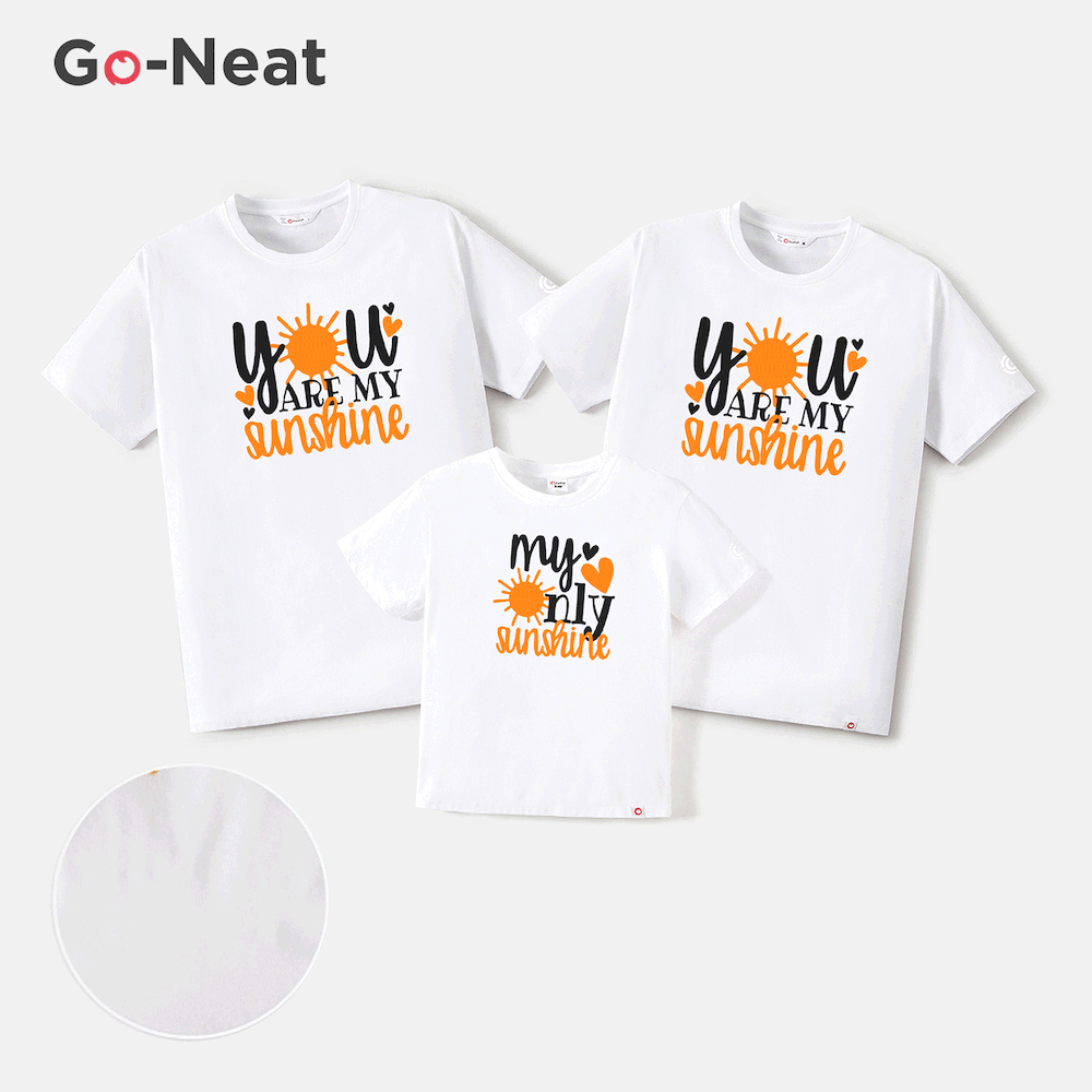 Go-Neat Water Repellent and Stain Resistant Family Matching Letter Print Short-sleeve Tee  big image 9