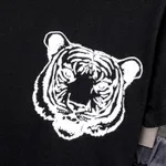 2pcs Kid Boy 100% Cotton Tiger Pattern Short-sleeve Tee and Pockets Ripped Denim Shorts Set  image 3