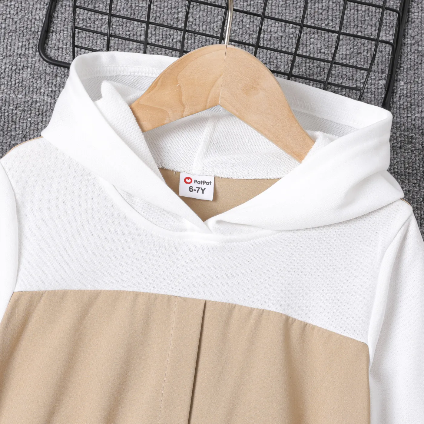 Kid Girl Color Block Long-sleeve Belted Hooded Dress   image 4