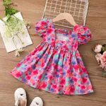 Baby Girl Allover Floral Print Puff Sleeve Dress   image 6