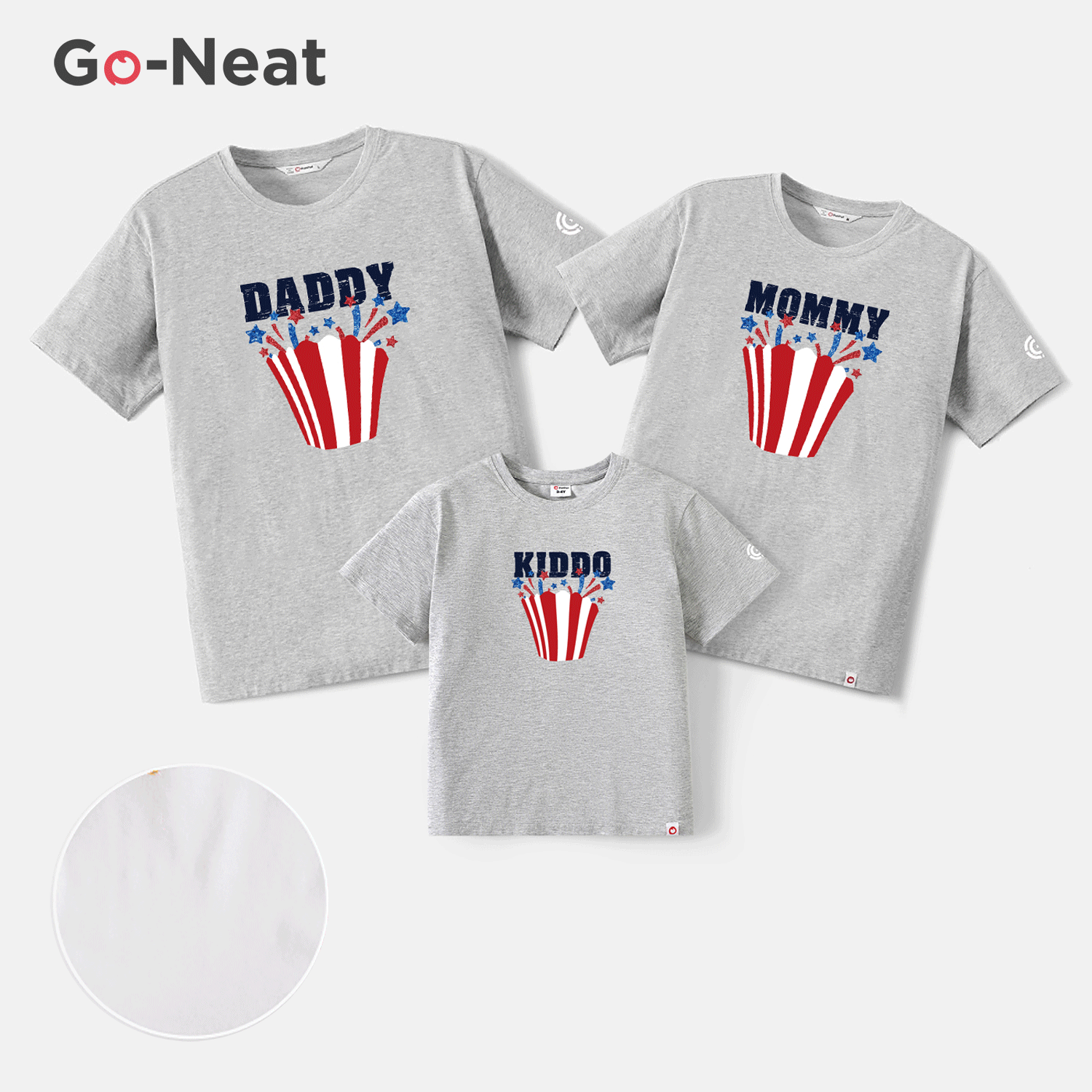 Go-Neat Water Repellent And Stain Resistant Family Matching Independence Day Short-sleeve Tee