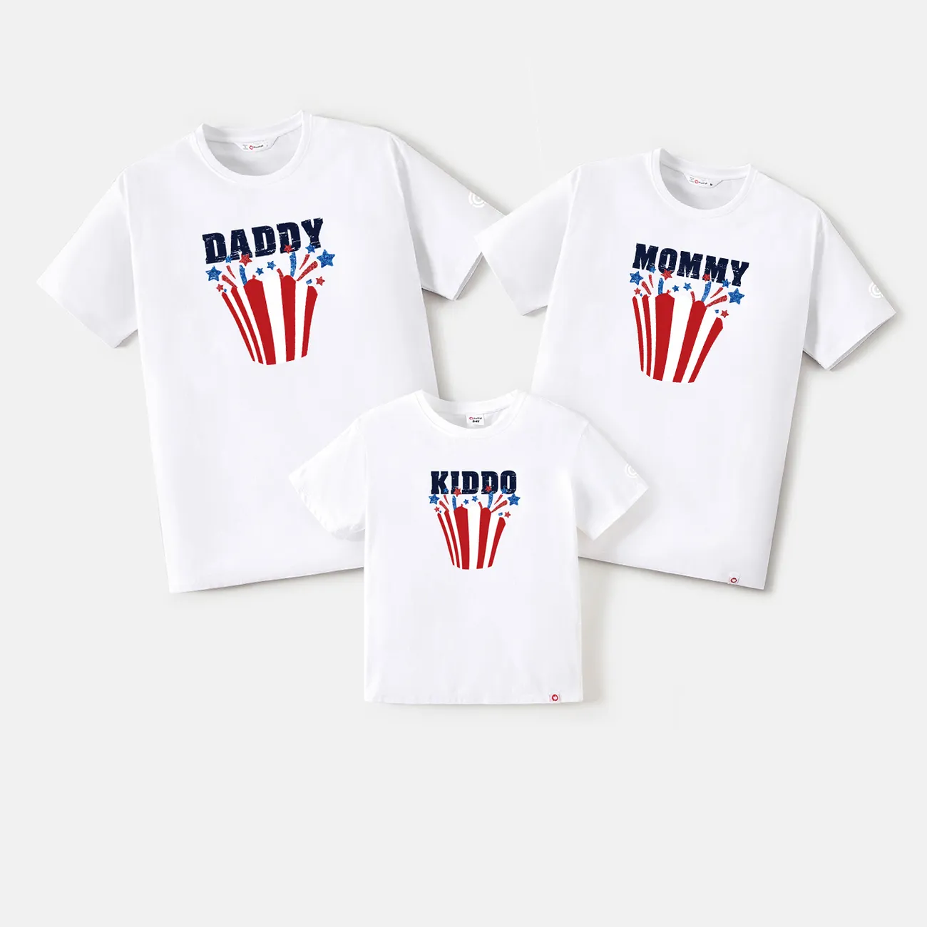 Go-Neat Water Repellent and Stain Resistant Family Matching Independence Day Short-sleeve Tee White big image 1