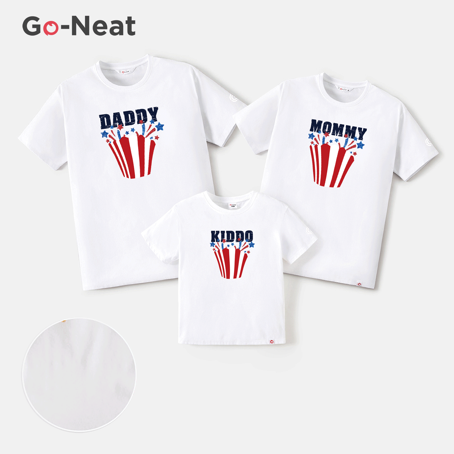 Go-Neat Water Repellent And Stain Resistant Family Matching Independence Day Short-sleeve Tee
