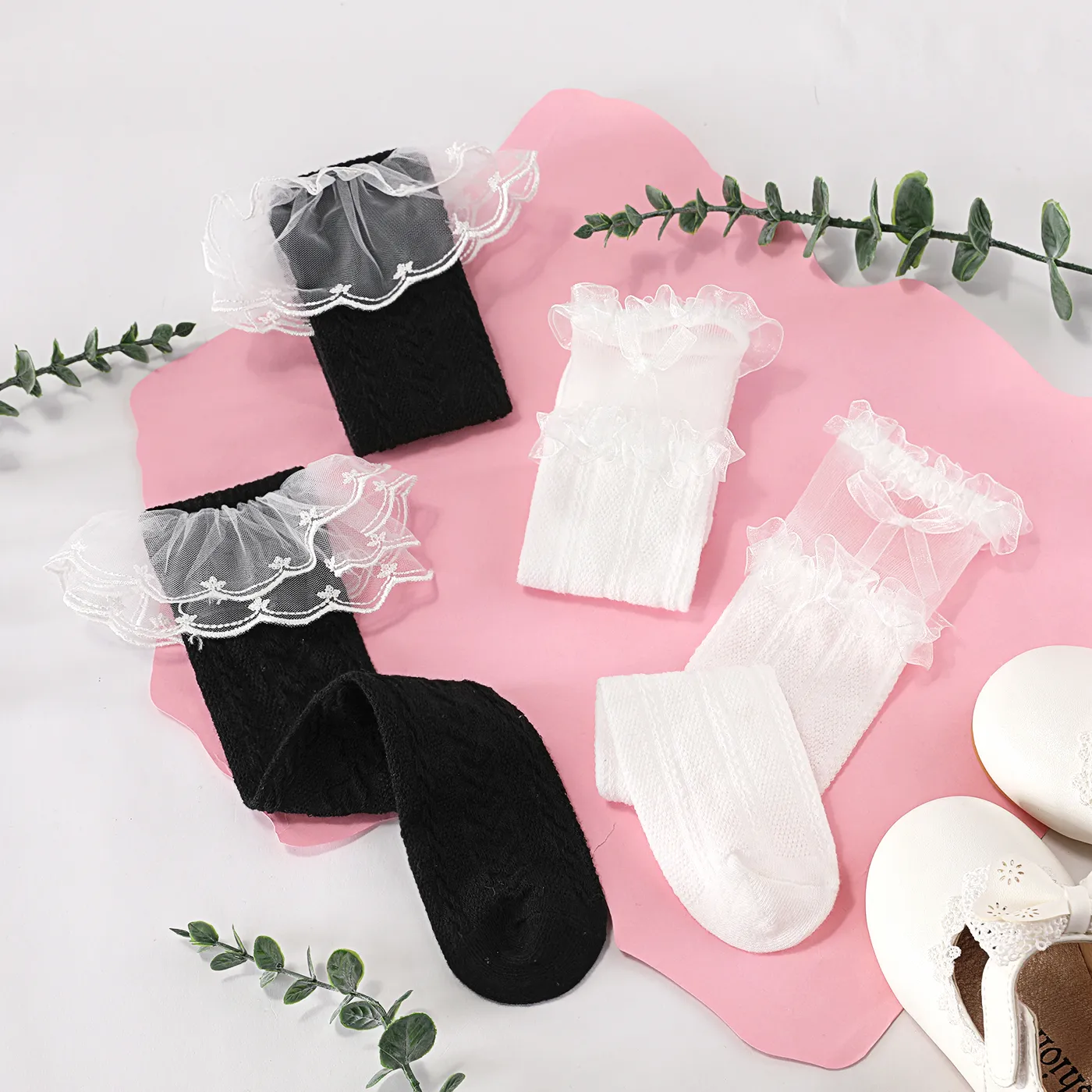 Toddler/Kid Ruffle Mesh Stockings   big image 7