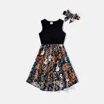 Mommy and Me Floral Panel Tank Dresses with Headband Set  image 5