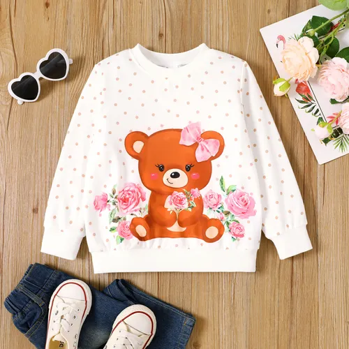 Criança Menina Infantil Urso Sweatshirt