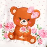 Toddler Girl Bear & Floral & Polka Dots Print Long-sleeve Pullover Sweatshirt    image 4