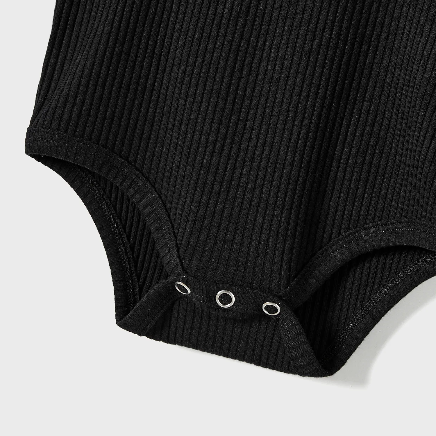  Family Matching black  dot dresses and Long-sleeve Colorblock Tops Sets Black image 6