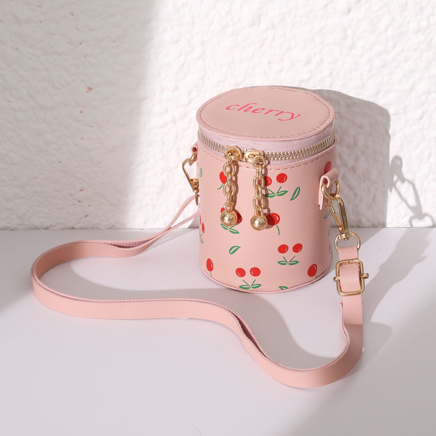 

Toddler/Kid Fashion Cherry Pattern Pendant Bucket Shoulder Bag
