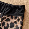 Family Matching Leopard Panel Cut Out Waist One-Shoulder One Piece Swimsuit or Swim Trunks Shorts  image 4