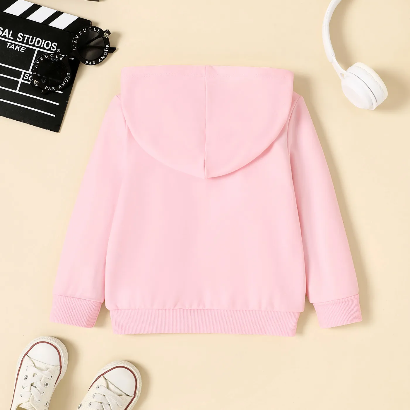 Toddler Boy/Girl Letters Print Long-sleeve Hooded Sweatshirt  Pink image 3