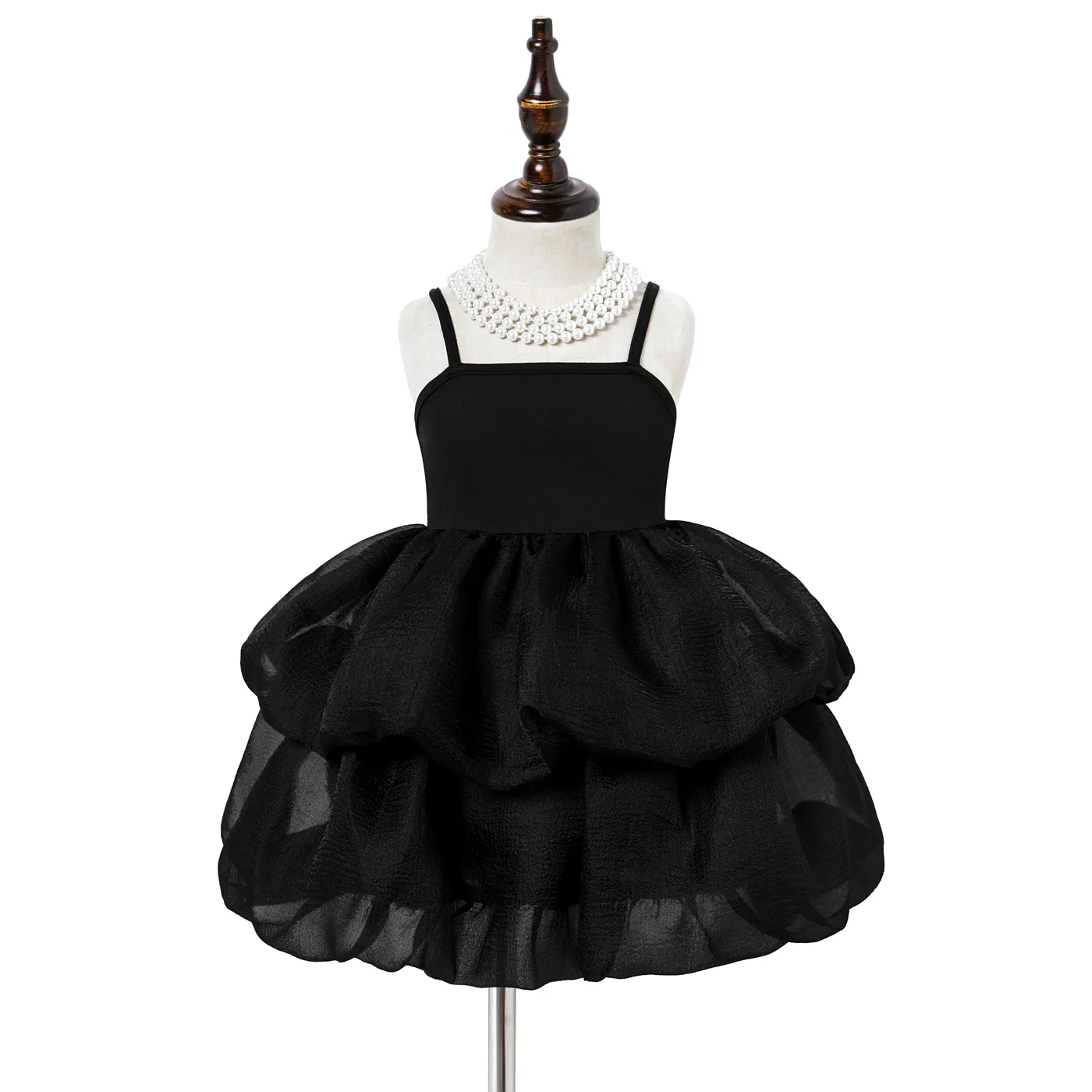 Toddler Girl Solid Mesh Slip Dress