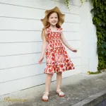 Toddler Girl 100% Cotton Strawberry Print Flutter-sleeve Smocked Dress  image 2