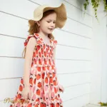 Toddler Girl 100% Cotton Strawberry Print Flutter-sleeve Smocked Dress  image 3