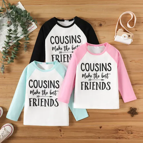Toddler Boy/Girl Letters Print Colorblock Long-sleeve Tee
