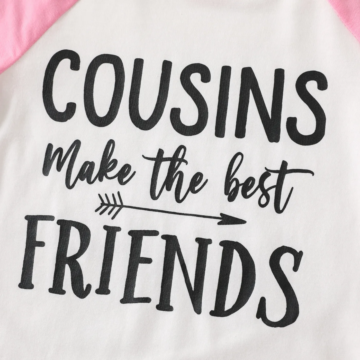 Toddler Boy/Girl Letters Print Colorblock Long-sleeve Tee PinkyWhite image 5