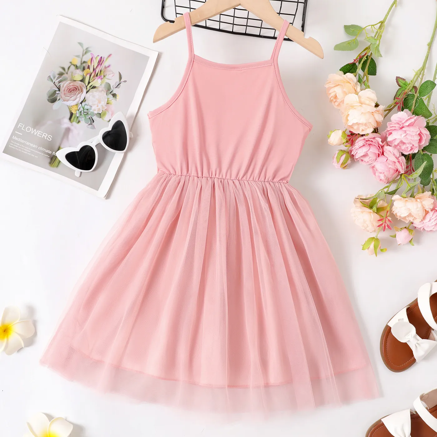 Kid Girl Mesh Solid Slip Dress  image 2