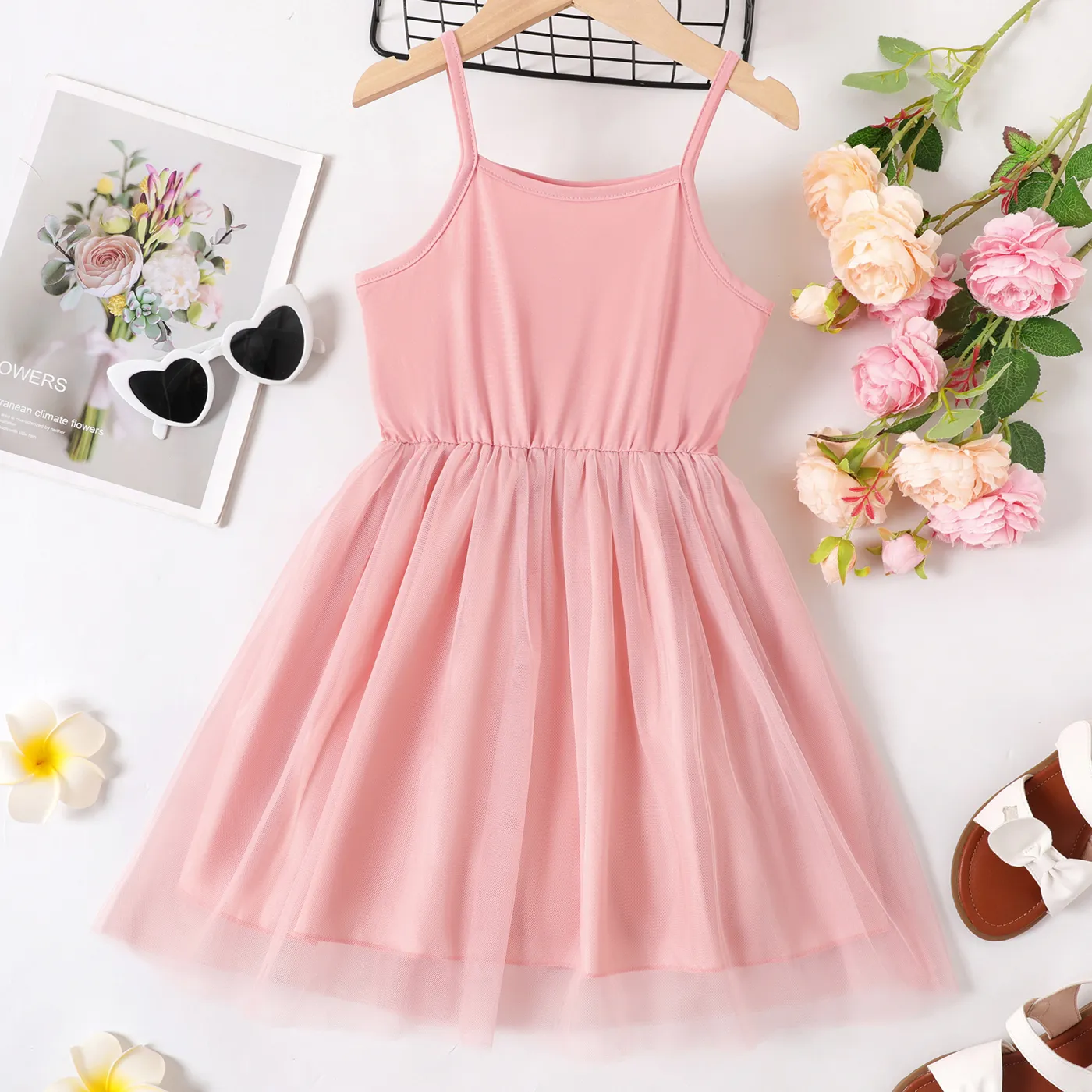 Kid Girl Mesh Solid Slip Dress  image 1