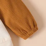 2pcs Baby Boy Ribbed Zipper Long-sleeve Coat and Solid Pants Set  image 4